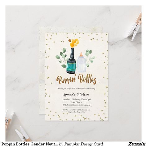 Couples Baby Shower Themes, Beer Invitation, Coed Baby Shower Invitations, Poppin Bottles, Gender Neutral Baby Shower Invitations, Coed Baby Shower, Baby Due, Before Baby, Baby Shower Invites