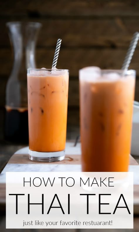 Thai Iced Tea is a deliciously creamy, mildly spiced, slightly-caffeinated, and refreshingly sweet drink made from tea, milk, and sugar. Popular in Southeast Asia and served in many Thai food restaurants, learn how to make Thai tea right at home with this easy-to-follow guide and recipe. Thai Tea Recipes, Thai Food Restaurant, Thai Iced Tea, Thai Milk Tea, Milk Tea Recipes, Milk And Sugar, Iced Tea Recipes, Thai Tea, Tea Milk