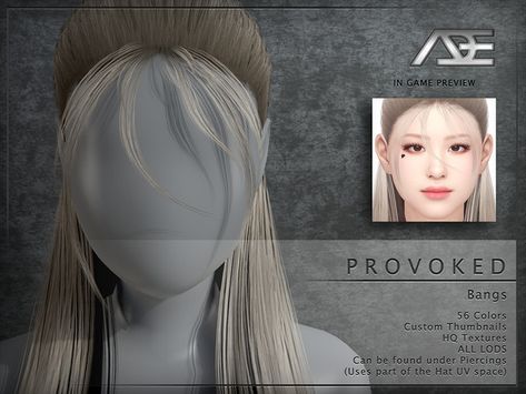 Ade_Darma's Provoked Bangs Sims4 Bangs Cc, Sims 4 Cc Bangs Accessory, Sims 4 Bangs Accessory, Sims 4 Bangs Cc, Sims 4 Cc Bangs, Sims 4 Bangs, Curled Bangs, Cc Sims4, Cc Hair