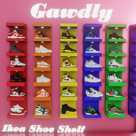 Ikea Shoe Shelf | Patreon Ikea Shoe Shelf, Realistic Sims, Ikea Shoe, Sims 4 Traits, Sims 4 Cas Mods, Sims 4 Cc Kids Clothing, Play Sims 4, The Sims 4 Pc, Sims 4 Clutter