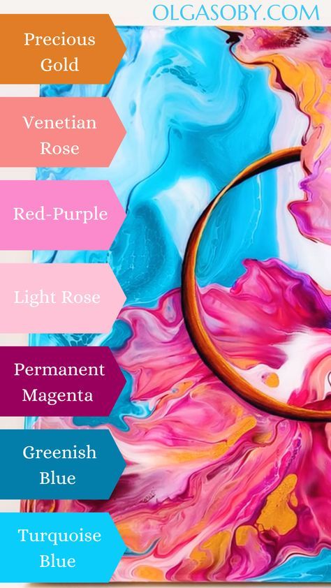 Fluid Art Colour Combinations, Dutch Pour Color Combinations, Acrylic Pour Painting Color Combos, Pour Paint Color Schemes, Paint Pouring Color Combos, Acrylic Pouring Color Combos, Powerful Color Palette, Acrylic Pour Color Combinations, Pink And Blue Colour Palette