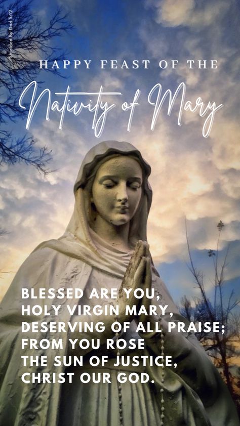 #nativity #blessed #virgin #mary #birth #jesus #christ #god #praise #justice Blessed Virgin Mary Beautiful, Happy Feast, The Blessed Virgin Mary, Christian Pictures, Religious Books, Blessed Virgin, Blessed Virgin Mary, Inspirational Bible Verses, Religious Quotes