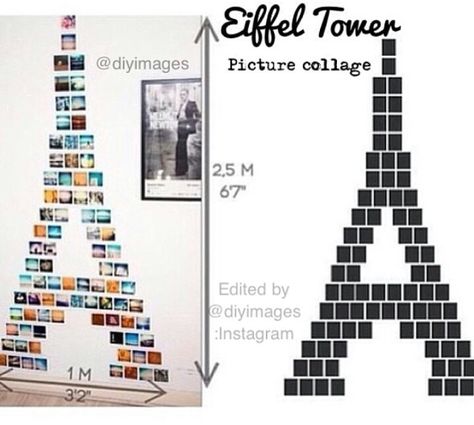 Painel de fotos da Torre Eiffel Eiffel Tower Pictures, Yoga Photoshoot, Seni Dan Kraf, Polaroid Pictures, Teen Bedroom Decor, Cute Room Decor, Picture Collage, Dream Rooms, Wall Art Pictures