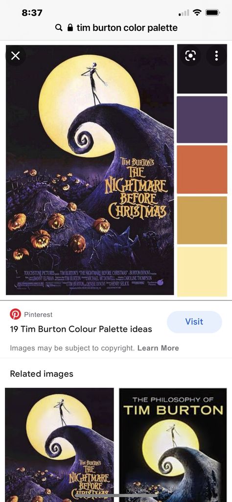 Tim Burton Color Palette, Corpse Bride Color Palette, Goth Colour Palette, Nightmare Before Christmas Color Palette, Spooky Color Palette, Granny Sweater, Movie Color Palette, Christmas Colour Schemes, Christmas Color Palette