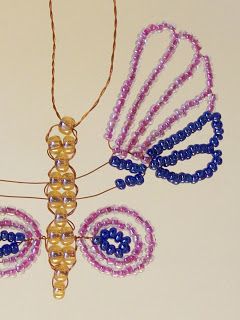 Beading for the very beginners: Butterfly Beaded Butterfly Tutorial, Beading Patterns Free Tutorials, Beaded Butterflies, French Beading, Butterfly Tutorial, Beaded Dragonfly, Beaded Butterfly, Beads Candy, Making A Bouquet