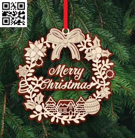 Merry Christmas wreath E0018291 file cdr and dxf free vector download for Laser cut – Download Vector Merry Christmas Wreath, Wreath Illustration, Laser Cut Wood Crafts, Laser Cut Sign, Vector Free Download, 3d Laser, Kawaii Halloween, Dinosaur Christmas, Birthday Background