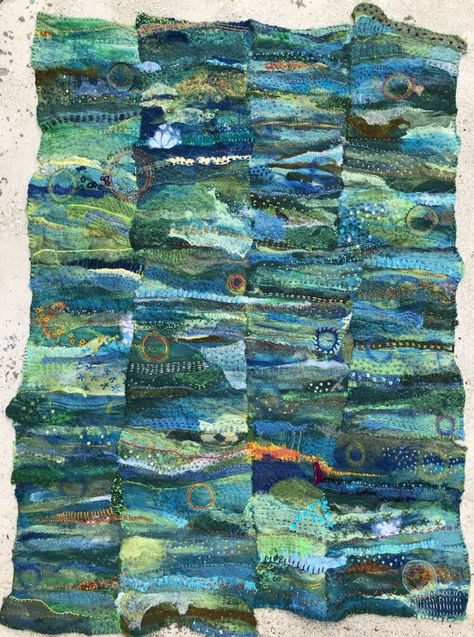 Art by Jane LaFazio | Artwork Archive Jane Lafazio, Needle Felting Tutorial, Watercolor Video, Landscape Quilts, Watercolor Journal, Mixed Media Journal, Felting Tutorials, Handmade Book, Green Landscape