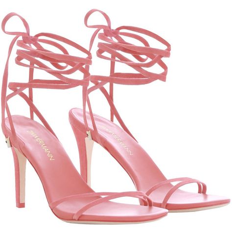 ZIMMERMANN Tie Sandal Heel ($385) ❤ liked on Polyvore featuring shoes, sandals, strappy stilettos, pink high heel sandals, suede sandals, tie sandals and high heel shoes Feminine Outfit Ideas, Suede Sandals, Heeled Sandals, Heel Sandals, Strappy Sandals, High Heel Sandals, High Heel, Sandals Heels, Sandals