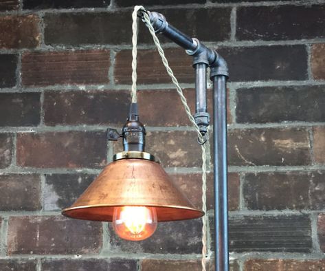 Industrial Floor Lamp Steampunk Floor Lamp, Industrial Style Floor Lamp, Pipe Floor Lamp, Edison Bulb Lamp, Industrial Floor Lamp, Copper Floor Lamp, Industrial Pendant Lamps, Industrial Floor, Rustic Lamp Shades