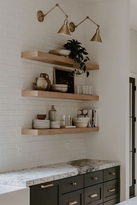 30" x 42" French Country Wall … curated on LTK Black Shelves Kitchen, Black Birch Homes, White Oak Floating Shelves, Updated Living Room, Kitchen Fan, Kitchen Floating Shelves, Oak Floating Shelves, Timber Shelves, Floating Shelves Kitchen