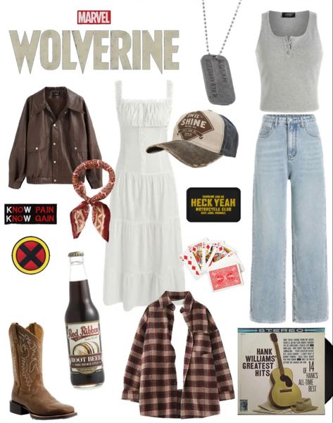 Movie Character Outfits, Marvel Outfits, Wolverine Costume, Marvel Inspired Outfits, Marvel Fashion, Avengers Outfits, Holloween Costume, Character Inspired Outfits, Disney Bound Outfits