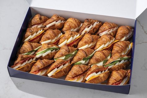 Catering | Breakfast, Lunch, Pastries | Paris Baguette Lunch Pastries, Mini Croissant Sandwiches, Croissant Breakfast Sandwiches, Egg Croissant, Catering Breakfast, Croissant Breakfast Sandwich, Mini Croissant, Mini Grill, Paris Baguette