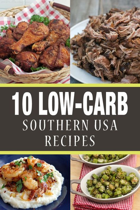 10 low-carb southern usa recipes, gluten-free, healthy versions of your favorite southern recipes. Healthy Southern Recipes, Healthy Soul Food, Southern Dinner, Southern Usa, Cheap Clean Eating, Sugar Diet, Healthy Living Recipes, Low Carb Diet Plan, Southern Food