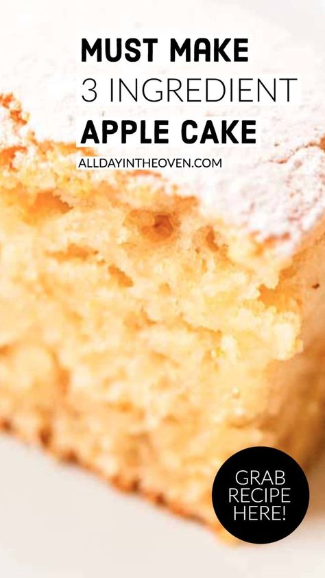 Recipes With Unsweetened Applesauce, 3 Ingredient Apple Cake, Cake With Applesauce, Regular Cake Recipe, Cake Without Butter, 3 Ingredient Cake, Recipe Using Applesauce, Applesauce Cake Recipe, Baking With Applesauce