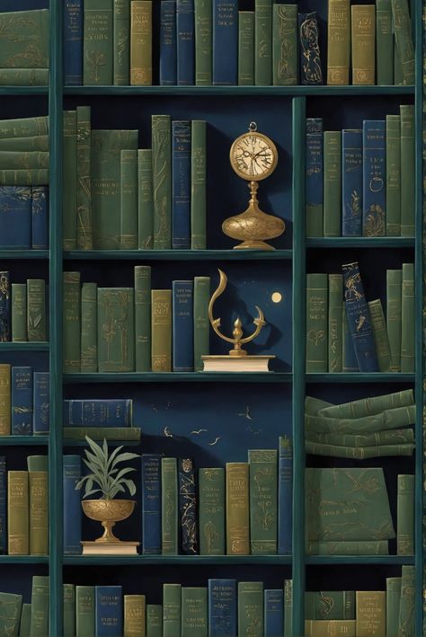 Why Unmask the Mystery of Sage Green’s Midnight Blue Library Secret? Dive In [2024] #Ad #homedecor #homedesign #fixhome #Painthome #interiorarchitecture Green Library Room Paint Colors, Dark Green Library Aesthetic, Dark Green Bookshelf Aesthetic, Dark Green Aesthetic Library, Blue Library Aesthetic, Green Library Room, Books Like Midnight Library, Blue Library, Hidden Library