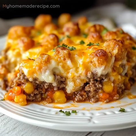 Tator Tot Chili Casserole, Cowboy Shepherds Pie Recipe, Hashbrown Shepherds Pie, Family Dinner Recipes Cheap, Shepherds Pie Recipe Tator Tots, Sheppards Pie Tator Tot Casserole, Shepard’s Pie Tater Tot Casserole, Recipes For Tater Tots, Tater Tot Shepards Pie