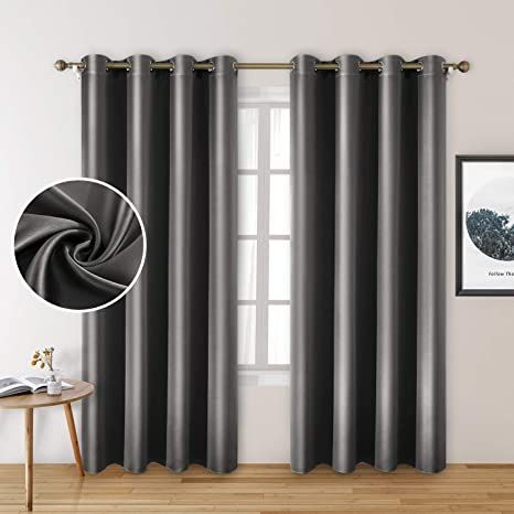 Satin Curtains, Faux Silk Curtains, Silver Curtains, Grey Blackout Curtains, Dark Panels, Grommet Panels, Silk Curtains, Curtains For Bedroom, Country Curtains