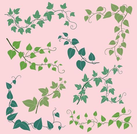 Ivy Draw, Ivy Flower, Vine Drawing, Friendship Flowers, Freehand Drawing, Border Vector, Climbing Flowers, Plant Art Print, Vector Art Design