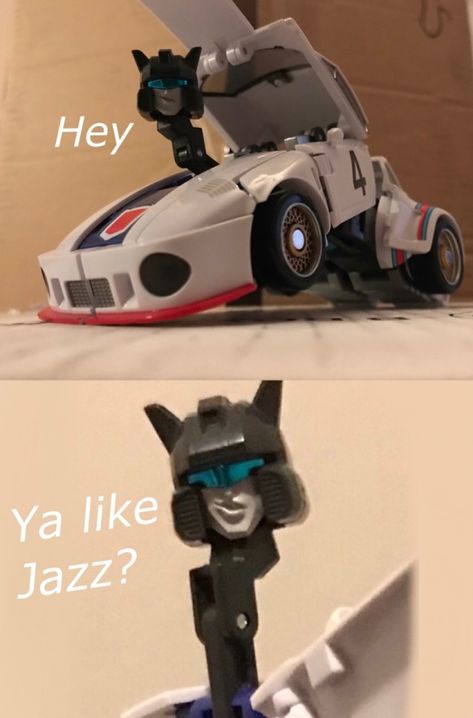 Jazz Transformers, Funny Transformers, Transformers Jazz, Ya Like Jazz?, Cursed Image, Creepy Toys, Transformers Memes, Trans Art, Transformers Collection