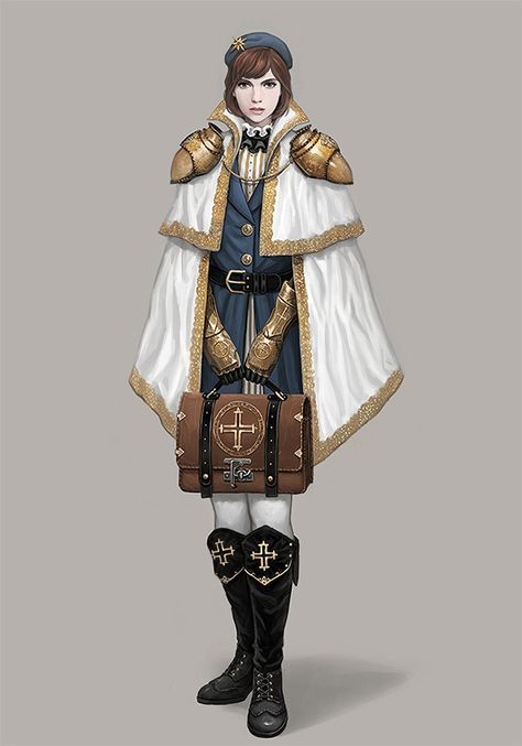 ArtStation - Medic, soo young Park Fantasy Healer Outfit, Dnd Healer, Healer Outfit, Healer Character Design, Cleric Rpg, Healer Character, Healer Design, Soo Young, Young Park