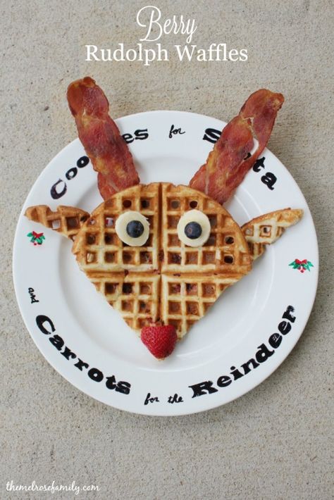 Berry Rudolph Waffles are the perfect breakfast idea for Christmas morning Reindeer Waffles, Christmas Waffles, Christmas Breakfast Ideas, Kids Holidays, Parenting Resources, Easy Appetizers, Amazing Appetizers, Holiday Breakfast, Christmas Tradition