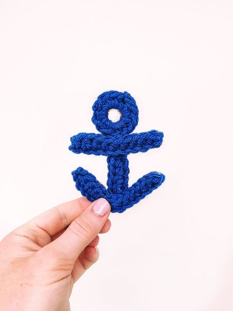 Knitted Anchor Pattern, Crochet Ship Pattern, Crochet Nautical Applique Free Pattern, Crochet Boat Applique, Anchor Crochet Pattern Free, Crochet Anchor Pattern Free, Crochet Boat Pattern Free, Crochet Small Applique, Nautical Crochet Patterns Free