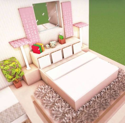 Minecraft Interior Design Ideas, Minecraft Bed Ideas, Bedroom Ideas Minecraft, Case Minecraft, Rumah Minecraft Sederhana, Minecraft Mansion, Minecraft Interior, Minecraft Interior Design, Bangunan Minecraft