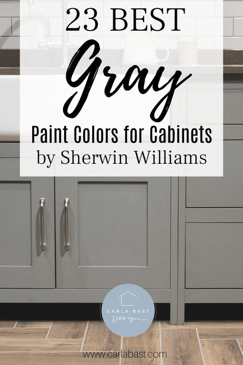 Check out my BEST Gray Paint Colors for Cabinets! gray paint colors, warm gray, cool gray, dark gray, dark grey, cool grey, green undertones, sherwin williams repose gray, greige paint color, best gray paint color, gray kitchen cabinets, light gray, light grey, gray kitchen, gray kitchen, gray cabinets, gray cupboards, grey cupboards, gray paint colors, gray kitchen cabinets painted, grey kitchen cabinets gold handles, gray cabinets black handles, gray kitchen white walls Best Gray For Bathroom Cabinets, Kitchen Cabinet Color Ideas Grey, Sherwin Williams Amazing Gray Cabinets, Sherwin Williams Wall Street Cabinets, Kitchen Cabinet Color Ideas For Small Kitchens, Sw Unusual Gray Cabinets, Best Medium Gray Paint Color, Sherwin Williams Cabinets Colors, Amazing Gray Kitchen Cabinets