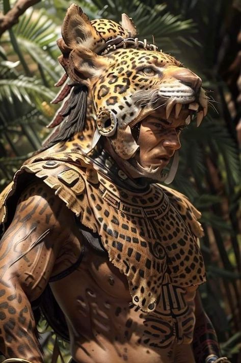 Jaguar Warrior Aztec, Godzilla Armor, Aztec Jaguar Tattoo, Aztec Warrior Art, Maya Warrior, Aztec Costume, Aztec Jaguar, Jaguar Warrior, Aztec Warrior Tattoo