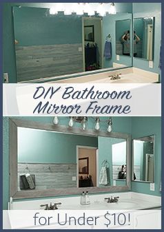 Diy Bathroom Mirror Frame, Diy Bathroom Mirror, Mirrors Diy, Makeover Kamar Mandi, Bathroom Mirrors Diy, Interior Design Minimalist, Bathroom Mirror Frame, Mirror Makeover, Builder Grade