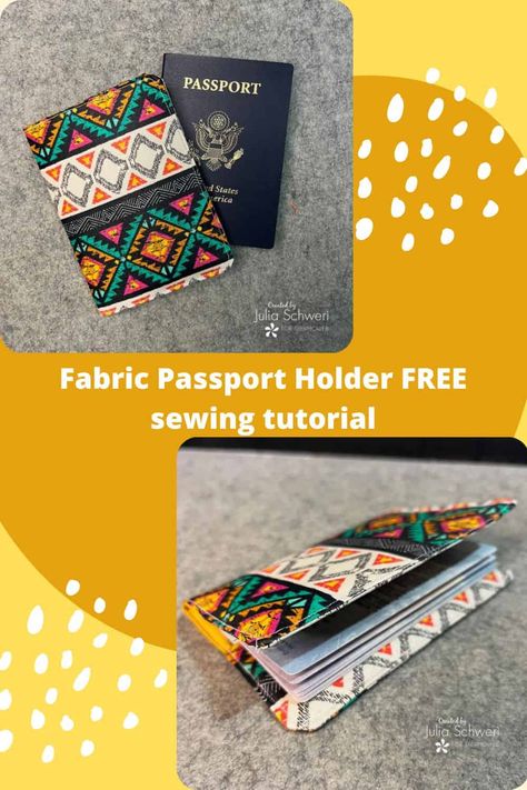 Passport Holder Diy Sewing, Passport Cover Diy, Diy Passport Holder, Passport Cover Pattern, Passport Holder Pattern, Diy Womens Clothes, Wallet Pattern Free, Placemat Patterns, Wallet Tutorial