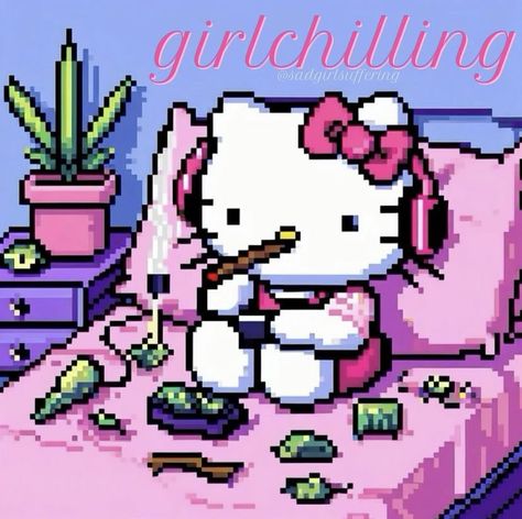 Hello Kitty Wallpaper Hd, Images Hello Kitty, Walpaper Hello Kitty, Arte 8 Bits, Hello Kitty Images, 8bit Art, Hello Kitty Aesthetic, Hello Kitty Backgrounds, Puff Puff