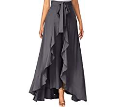 Buy SHREE RAMKRISHNA FAB Women Maxi Overlay Pant Skirt (Ruffle Pant Skirt_Maroon_Free Size) at Amazon.in Ruffle Long Skirt, Palazzo Dress, Dance Attire, Casual Frocks, Maxi Rok, Buy Skirts, Stylish Pants, Lace Evening Dresses, Classic Dress