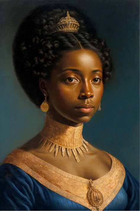 Black Royalty Painting, Regal Hairstyles Black Women, Black Aristocrats, Annelid, Black Royalty, African Royalty, Royalty Aesthetic, Cast A Spell, Afrocentric Art