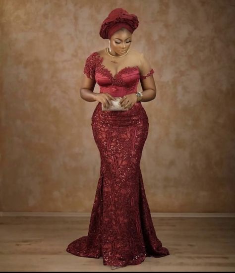 Sequence Gown Styles In Nigeria, Igbo Traditional Attire, Sequence Gown Styles, Prom Dresses Aline, Lace Dress African, Aline Maxi Dress, Lace Asoebi Styles, Asoebi Lace Styles, Asoebi Lace