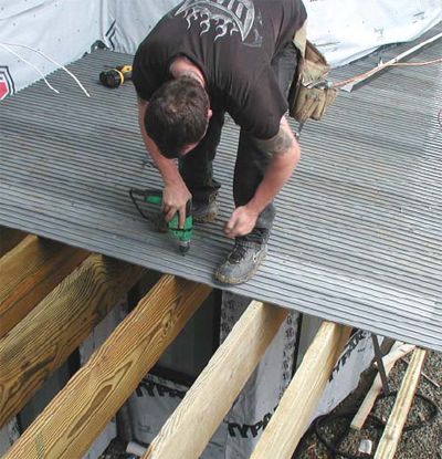 TI-ProBoard Deck and Shower Structural Underlayment | TI Proboard Tile Decking Outdoor, Deck Flooring Ideas, Deck Columns, Framing Walls, Floating Deck Plans, Under Deck Ceiling, Patio Under Decks, Diy Carpentry, Party Barge