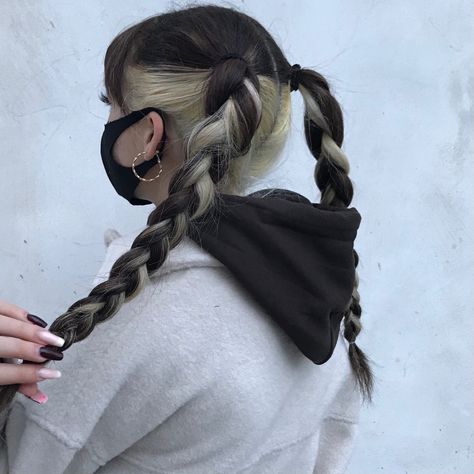 2 Braids With Bangs, French Braid With Bangs, Braid With Bangs, Double French Braid, Braids With Bangs, 2 Feed In Braids, Malfoy Aesthetic, Hairstyles Bangs, Double French Braids