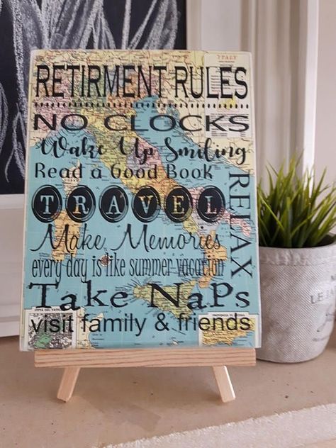 Sign On Easel, Retirement Party Centerpieces, Retirement Party Themes, Retirement Decorations, Retirement Gift Ideas, Retirement Gifts For Men, Retirement Quotes, Retirement Party Ideas, Retirement Party Decorations