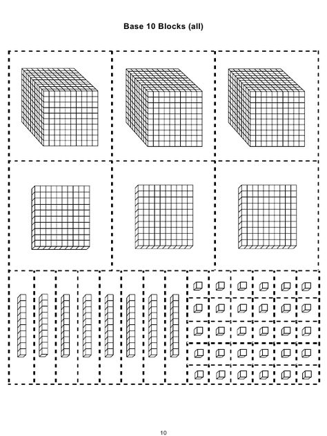 Printable Base Ten Blocks Free, Base 10 Blocks Printable Tens And Ones, Base 10 Blocks Printable Free, Base 10 Block Activities, Base Ten Blocks Activities, Math Template, Teaching Subtraction, Base 10 Blocks, Math Classroom Decorations