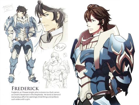 Fire Emblem Awakening Frederick, Frederick Fire Emblem, Awakening Art, Fire Emblem Warriors, Armor Design, Character Model Sheet, Fire Emblem Fates, Fire Emblem Awakening, Concept Art Character