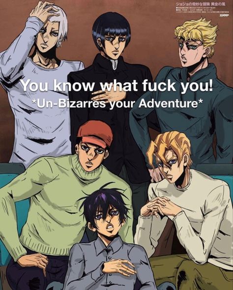 Jojo Twitter, Jojo Part 5, Jjba Memes, Jojo Jojo, Jojo Reference, Jojo Parts, Jojo's Bizarre Adventure Anime, Jojo Memes, Jojo Anime