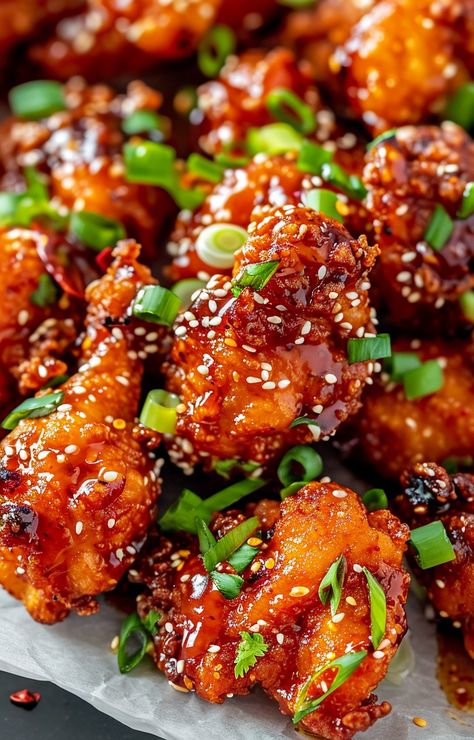 Experience the perfect blend of sweet and spicy with this Korean Fried Chicken recipe. A delicious twist on a classic, ideal for an adventurous home cook looking for a taste of Korea. Chicken Breast Recipes Spicy, Spicy Breaded Chicken Recipes, Spicy Dishes Recipes, Spicy Sweet Chicken, Korean Chicken Recipe, Spicy Food Recipes, Crispy Korean Fried Chicken, Korean Spicy Chicken, Sweet Spicy Chicken