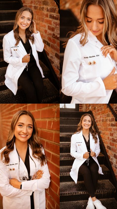 Physical Therapy Graduation Photoshoot, Physician Photoshoot, White Coat Ceremony Picture Ideas, Dental School Graduation Pictures, White Coat Ceremony Pictures, Phlebotomy Graduation Pictures, White Coat Graduation Pictures, White Coat Ceremony Photoshoot, White Coat Ceremony Poses