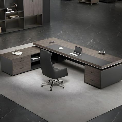 Amazon.com: CraftThink Modern Executive Office Desk, L Shaped Office Desk with Cabinet Storage, Cable Management, Business Furniture Desk Workstation for Home Office, (71"L x 31.5"W x 29.5"H, Left Hand Return) : Home & Kitchen L Shaped Office, Modern Executive Office, L Shaped Office Desk, L Shaped Executive Desk, Executive Office Desk, Comforter Bedding Sets, Cat Bed Furniture, Work Station Desk, Home Office Storage