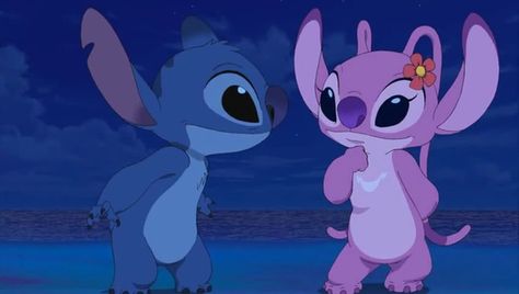 Stitch and Angel Angel Lilo And Stitch, Angel Stitch, Stitch Character, Lilo Y Stitch, Stitch Drawing, Stitch And Angel, Cartoon Profile, Cute Stitch, Old Disney