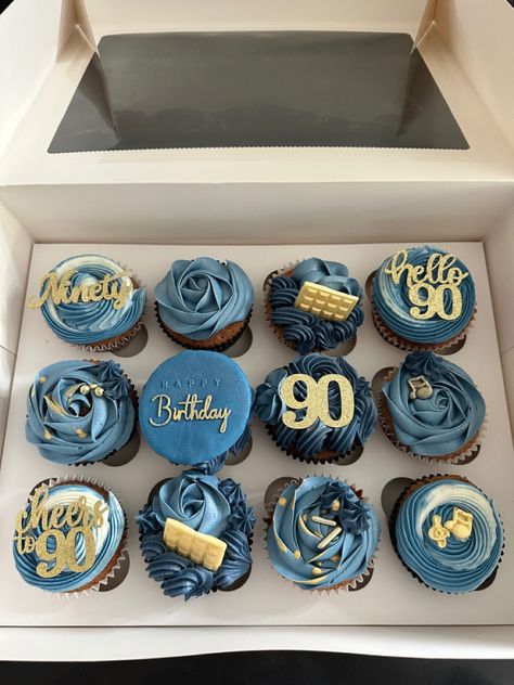 Blue Man Birthday Cake, 75th Birthday Cupcakes For Men, 90 Birthday Cupcakes, Birthday Cake For 90 Year Old Man, 90 Birthday Cake Men, 70th Birthday Cupcakes For Men, 60th Birthday Cupcakes For Men, 50th Birthday Cupcakes For Men, 40th Birthday Cupcakes For Men