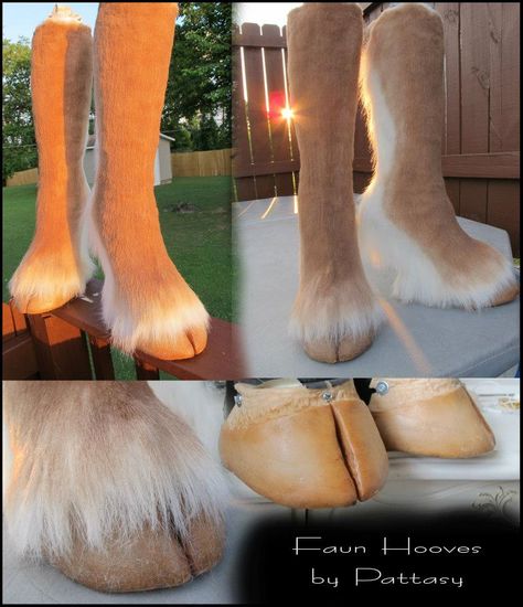 My project the last weeks. Thought it might be interesting for you all to see progress pictures. I wanted this set of antlers to have a certain shape and to be light. So I completely hand sculpted ... Faun Hooves, Satyr Costume, Faun Costume, Hoof Boots, Costume Tutorial, Diy Kostüm, Cosplay Tutorial, Cosplay Diy, Cosplay Tips