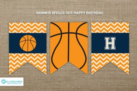 basketball party printables | Basketball Birthday Banner Basketball Printable by EllisonReed, $10.00 Basketball Birthday Banner, Happy Birthday Basketball, Basketball Printable, Gracie Birthday, Basketball Banners, Basketball Theme, Locker Decorations, Basketball Birthday, Birthday Banners