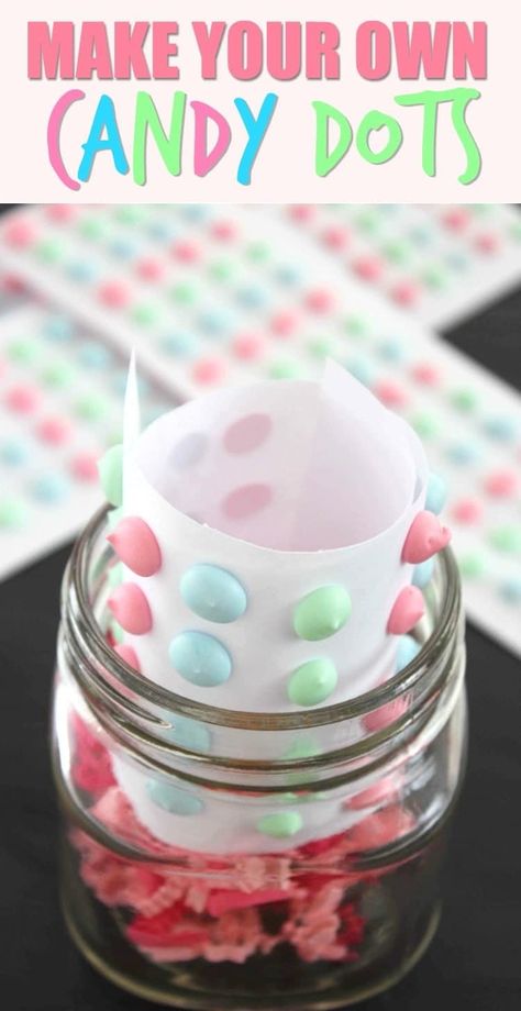 Homemade Colored Candy Dots on Paper Homemade Easter Baskets, Candy Dots, Birthday Cake Flavors, Candy Buttons, Dots Candy, Old Fashioned Candy, Candy Recipes Homemade, Homemade Candies, Easter Candy