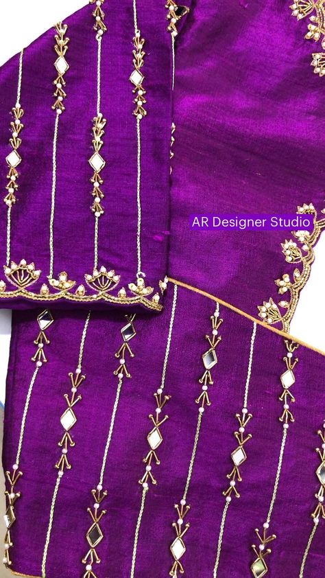 Stain Stitch, Mirror Work Blouse Design, Latest Bridal Blouse Designs, Latest Blouse Designs Pattern, Traditional Blouse Designs, Latest Model Blouse Designs, Cutwork Blouse Designs, Blouse Design Images, Simple Embroidery Designs